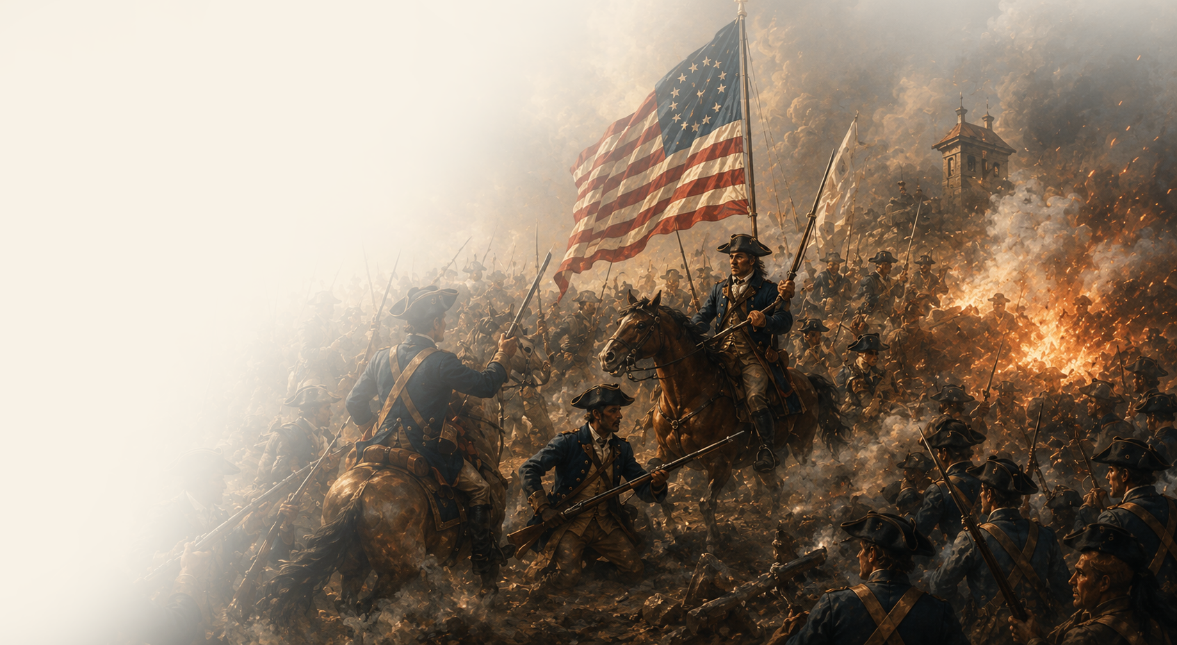 Revolutionary War battle scene